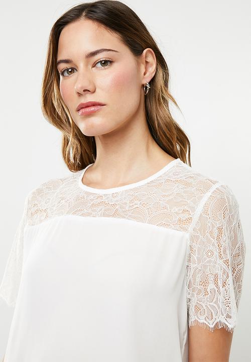 ONLY - Fiona lace top - white
