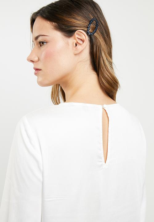 Vero Moda - Faithy long sleeve midi top - white