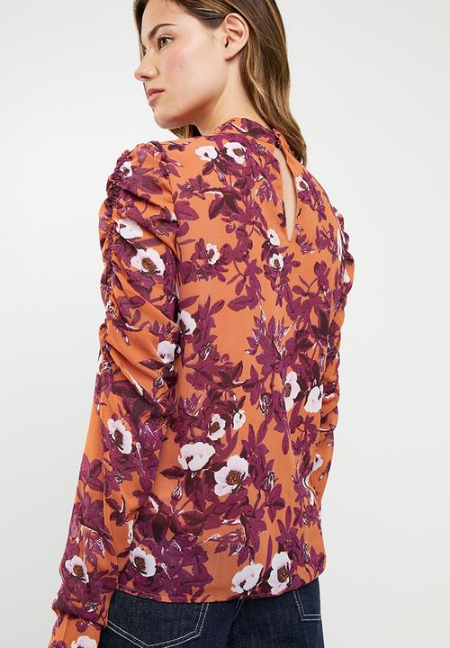 Vero Moda - Karen long sleeve high neck top - multi