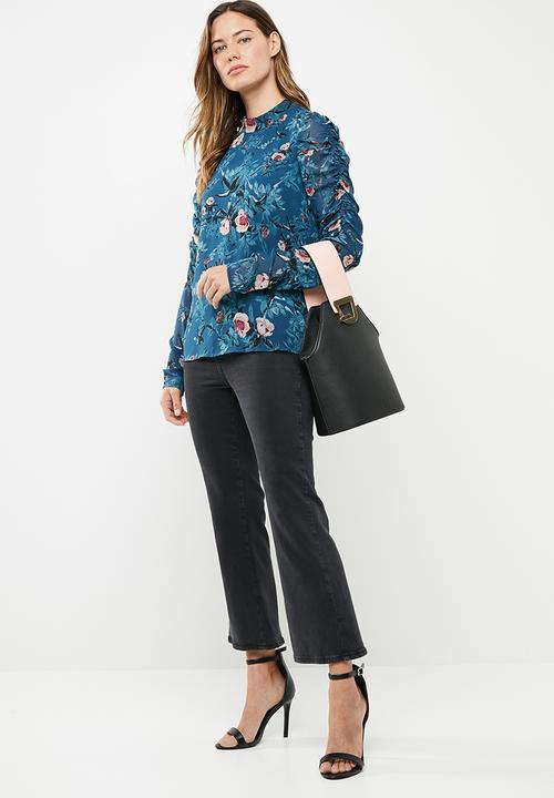 Vero Moda - Karen long sleeve high neck top - multi