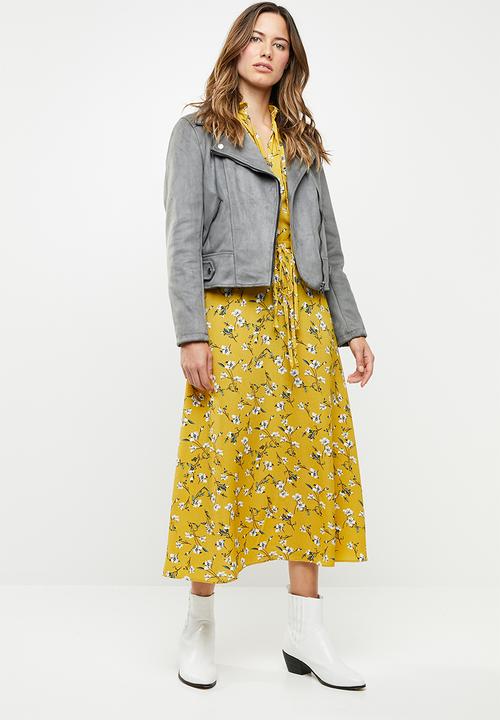 New Look - Olivia suedette biker - grey