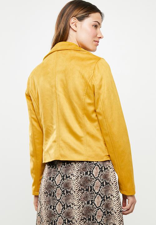 New Look - Olivia suedette biker - yellow