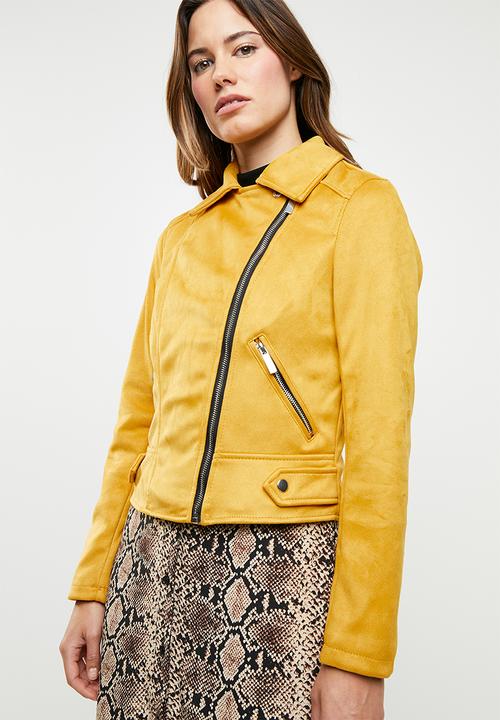 New Look - Olivia suedette biker - yellow