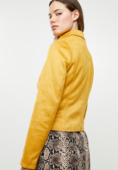 New Look - Olivia suedette biker - yellow