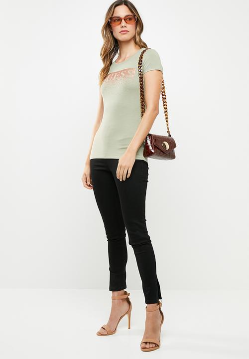 GUESS - Short sleeve fall off T-shirt - green