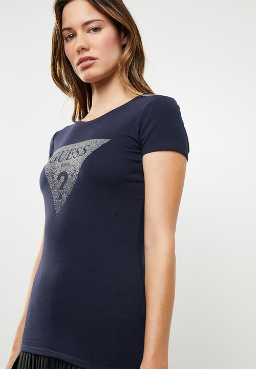 GUESS - Short sleeve ombre glitter T-shirt - blue 
