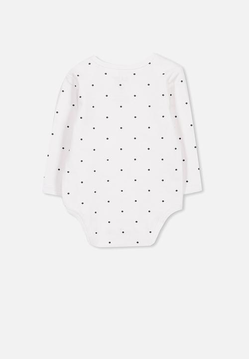 Cotton On - Mini long sleeve bubby - white & black