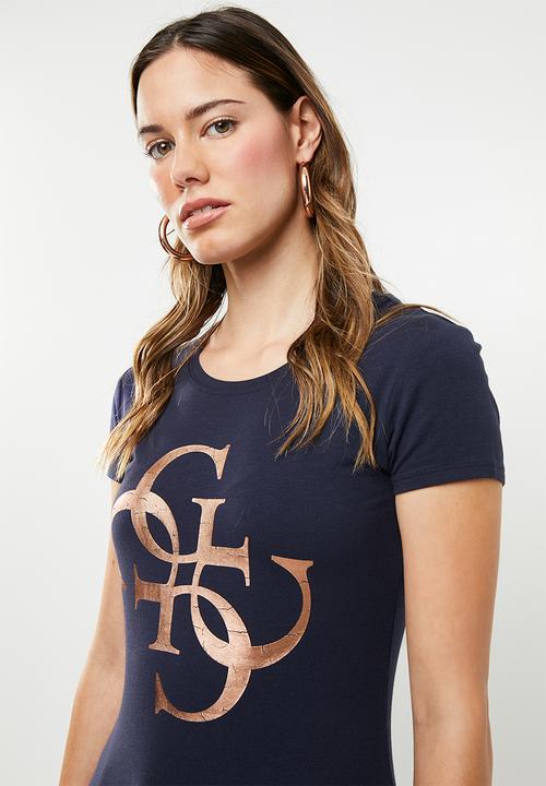 GUESS - Short sleeve quatro T-shirt - navy