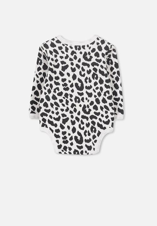 Cotton On - Mini long sleeve bubby - white & black