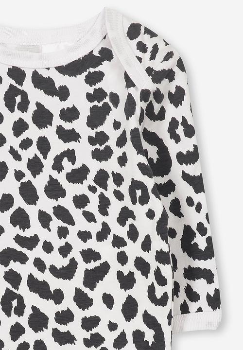 Cotton On - Mini long sleeve bubby - white & black