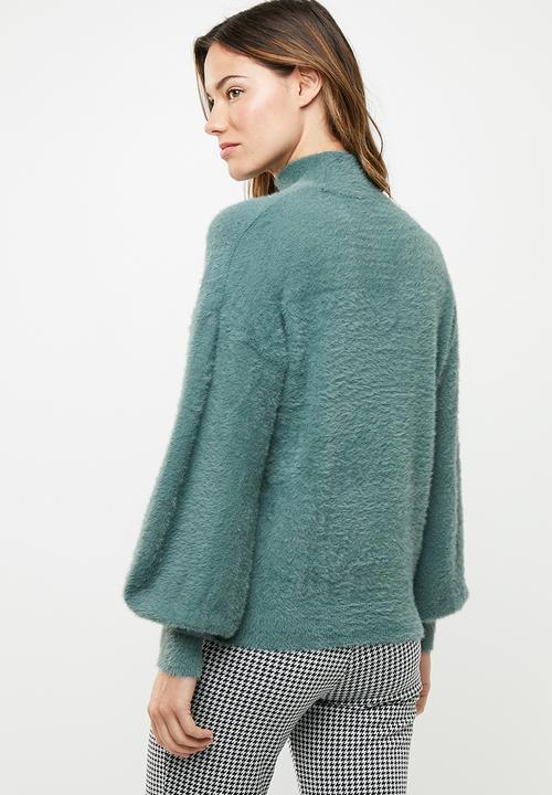 Noisy May - Sophie long sleeve high neck knit - green 