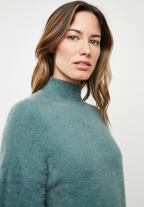 Noisy May - Sophie long sleeve high neck knit - green 