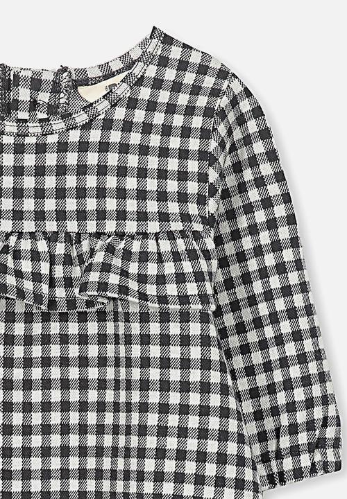 Cotton On - Sari long sleeve dress - black & white