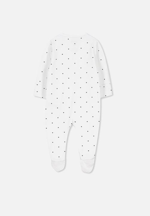 Cotton On - Mini zip through romper - white & black
