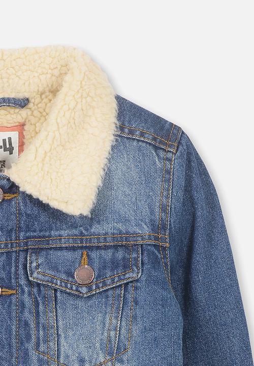 Cotton On - Jessie denim sherpa jacket - blue