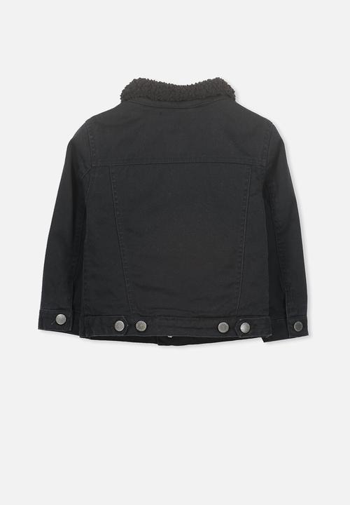 Cotton On - Jessie sherpa denim jacket - black