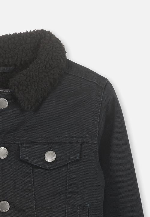 Cotton On - Jessie sherpa denim jacket - black