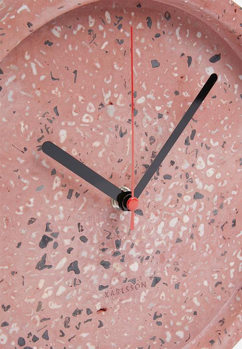 Present Time - Tom wall clock - terazzo pink