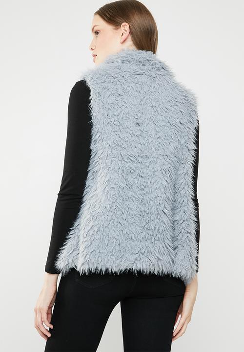 Revenge - Faux fur gilet - grey