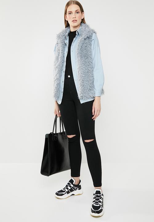 Revenge - Faux fur gilet - grey