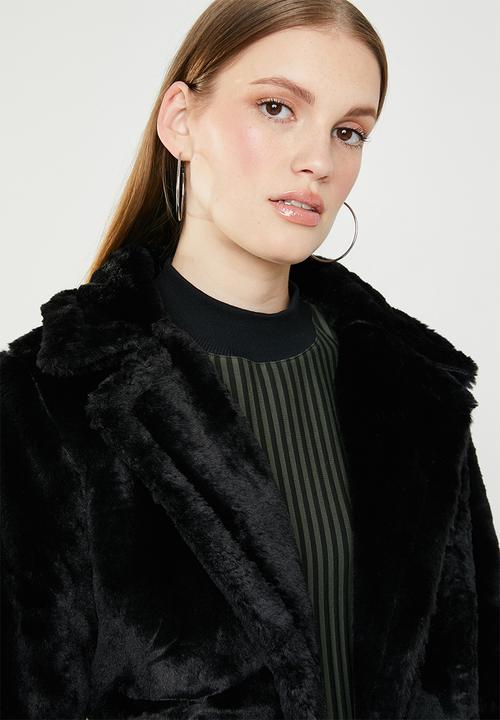 Revenge - Faux fur cropped jacket - black