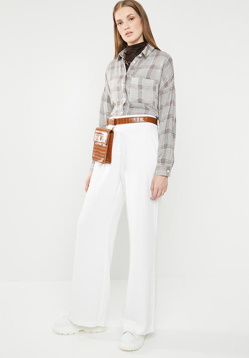 Missguided - Wide leg smart trouser - ivory