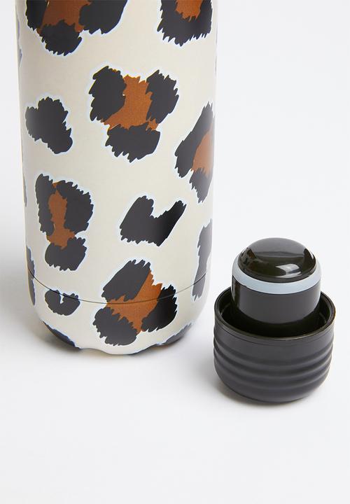 Typo - Metal drink leopard bottle - multi