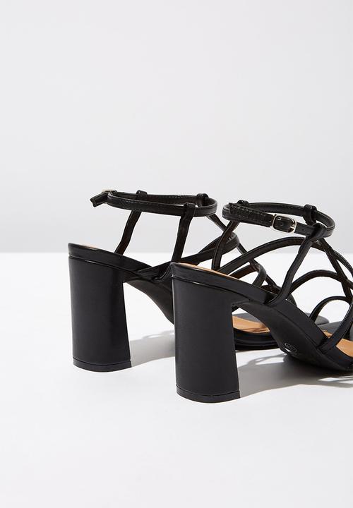 Cotton On - Farrah strappy toe post heel - black