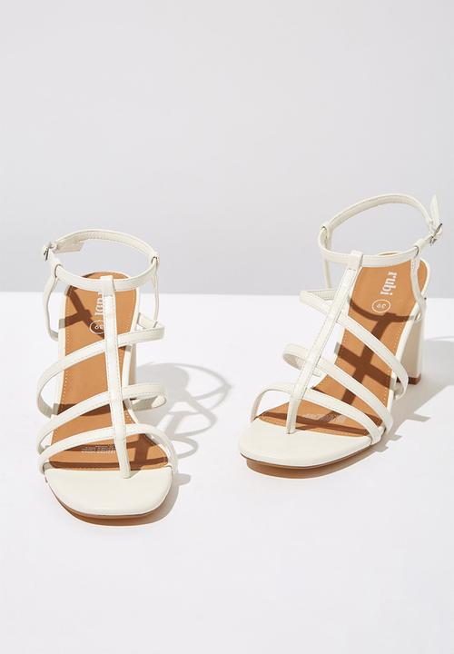 Cotton On - Farrah strappy toe post heel - white