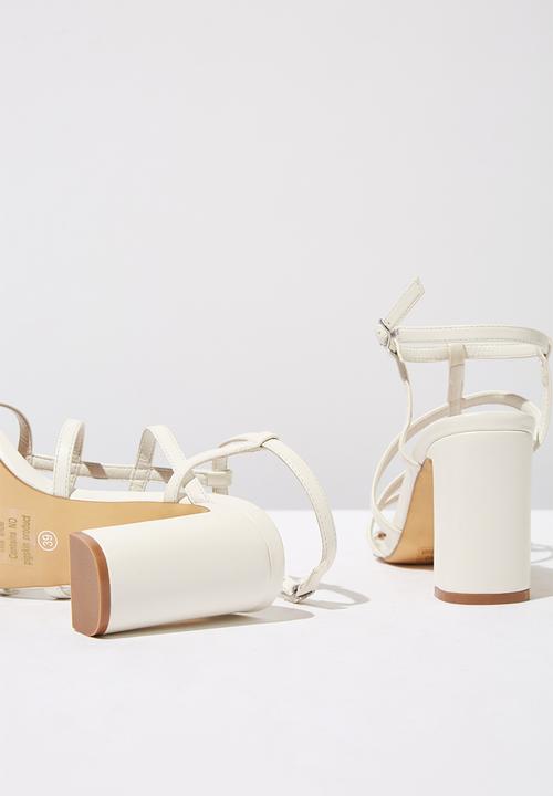 Cotton On - Farrah strappy toe post heel - white