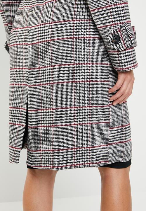 Missguided - Check formal belted trench coat - multi