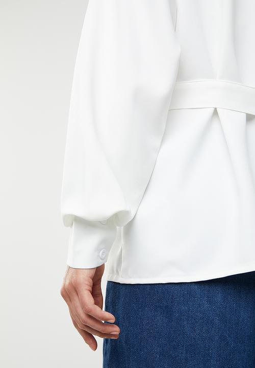 Missguided - Belted shirt jacket - white