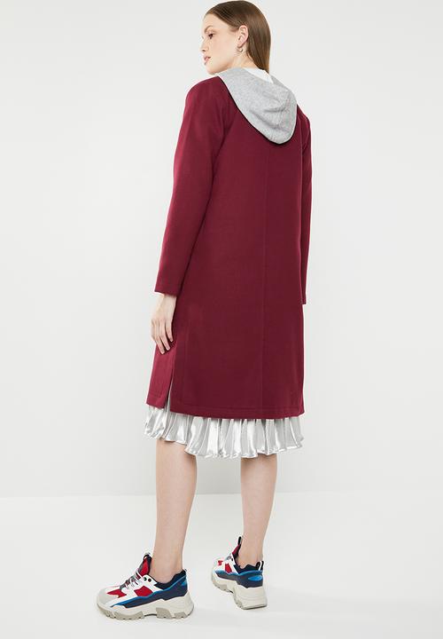 STYLE REPUBLIC - Melton coat - burgundy