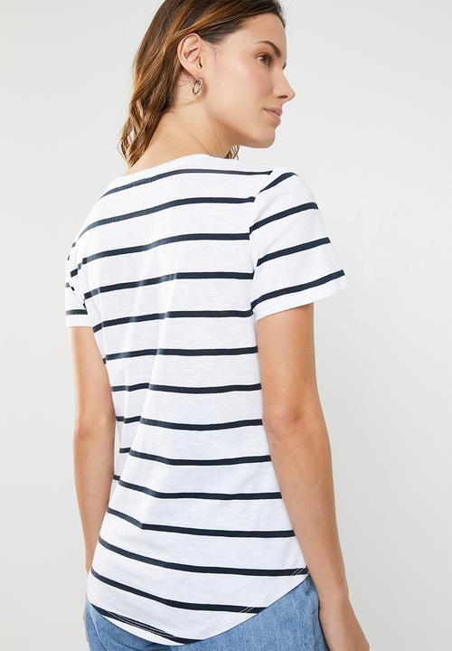 Cotton On - The crew T-shirt - navy & white