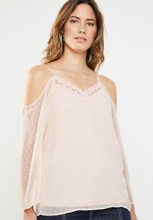 ONLY - Darling cold shoulder 3/4 top - neutral