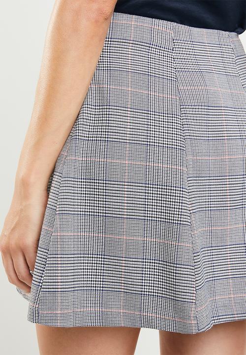 ONLY - Sophie check neo skirt - grey