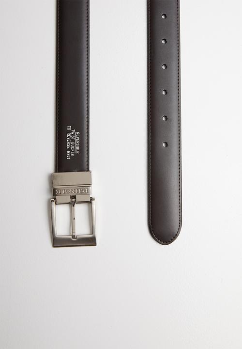 Pringle of Scotland - Cedric leather reversible belt - black/brown