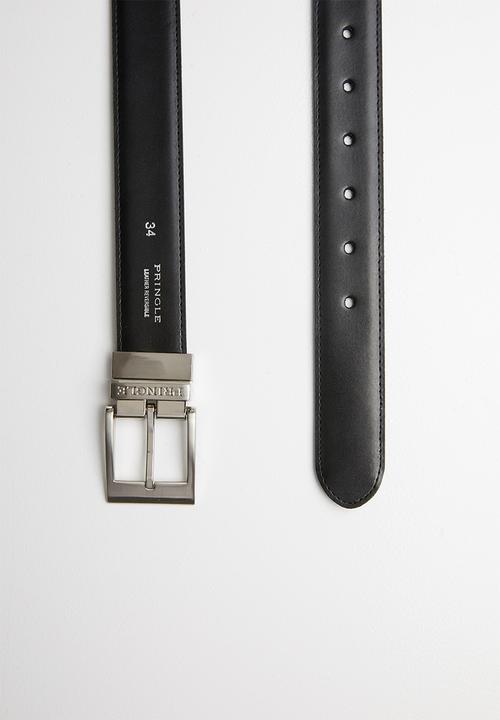 Pringle of Scotland - Cedric leather reversible belt - black/brown