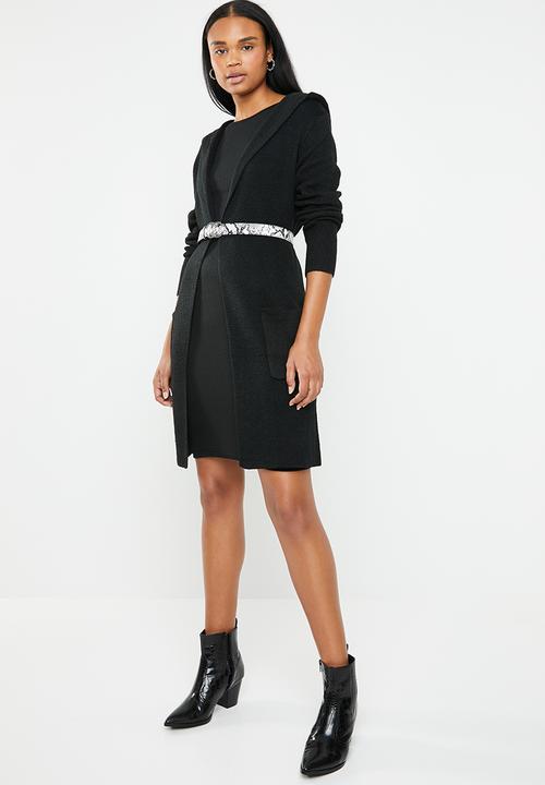 Revenge - Knitted shawl coat - black