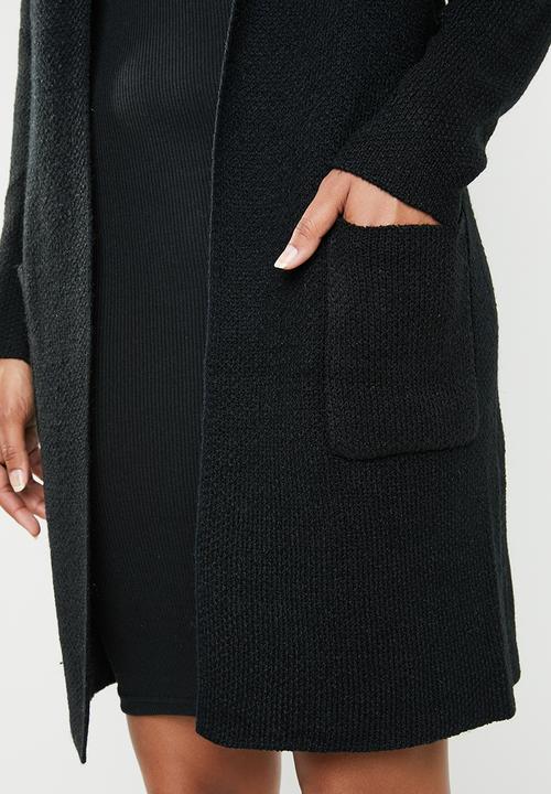 Revenge - Knitted shawl coat - black