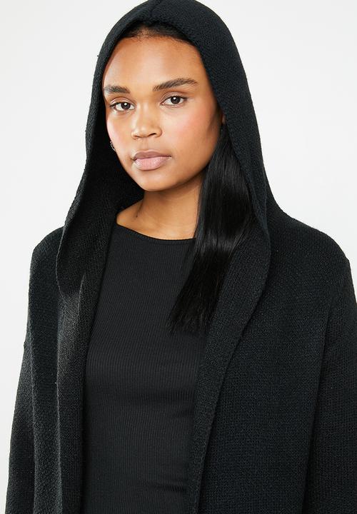 Revenge - Knitted shawl coat - black