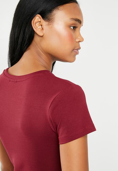 POLO - Allie pony stretch tee - burgundy