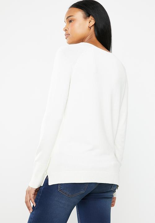edit - Rib crew neck jersey - cream