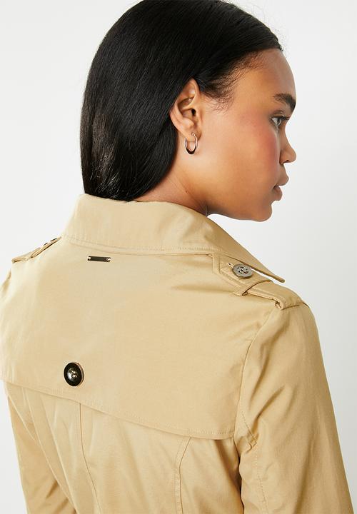 edit - Fit and flare trench coat - tan 