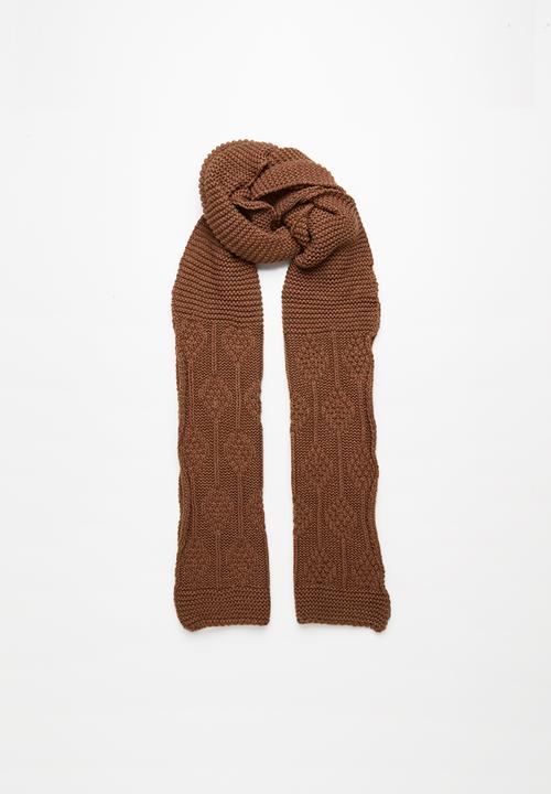 Superbalist - Chunky knit scarf - brown 