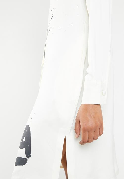 DAVID by David Tlale - Bathabile shift shirt dress - cream 
