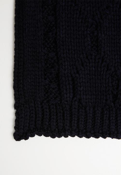 Superbalist - Cable knit scarf - navy