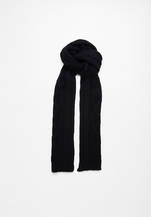 Superbalist - Cable knit scarf - navy
