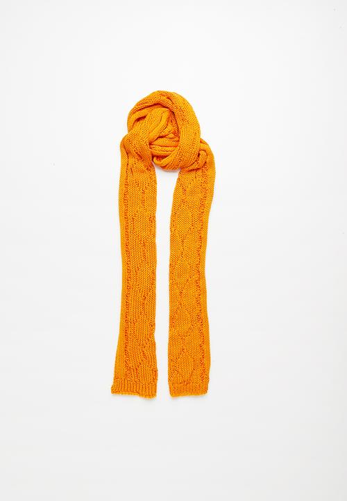 Superbalist - Cable knit scarf - orange 