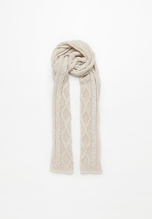 Superbalist - Cable knit scarf - beige